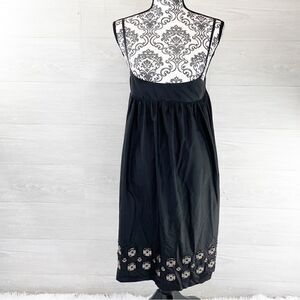 Thomas Wylde Metallic Snap High Rise Silk Midi Skirt Dress